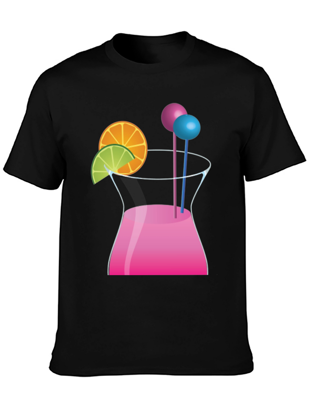 Cocktail Graphic Black T-Shirt