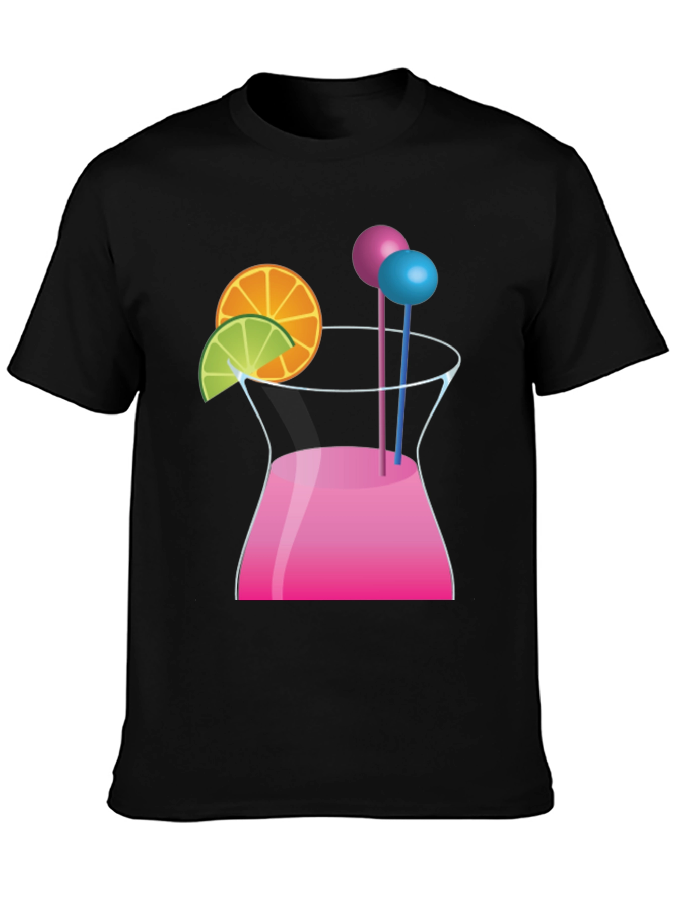 Cocktail Graphic Black T-Shirt