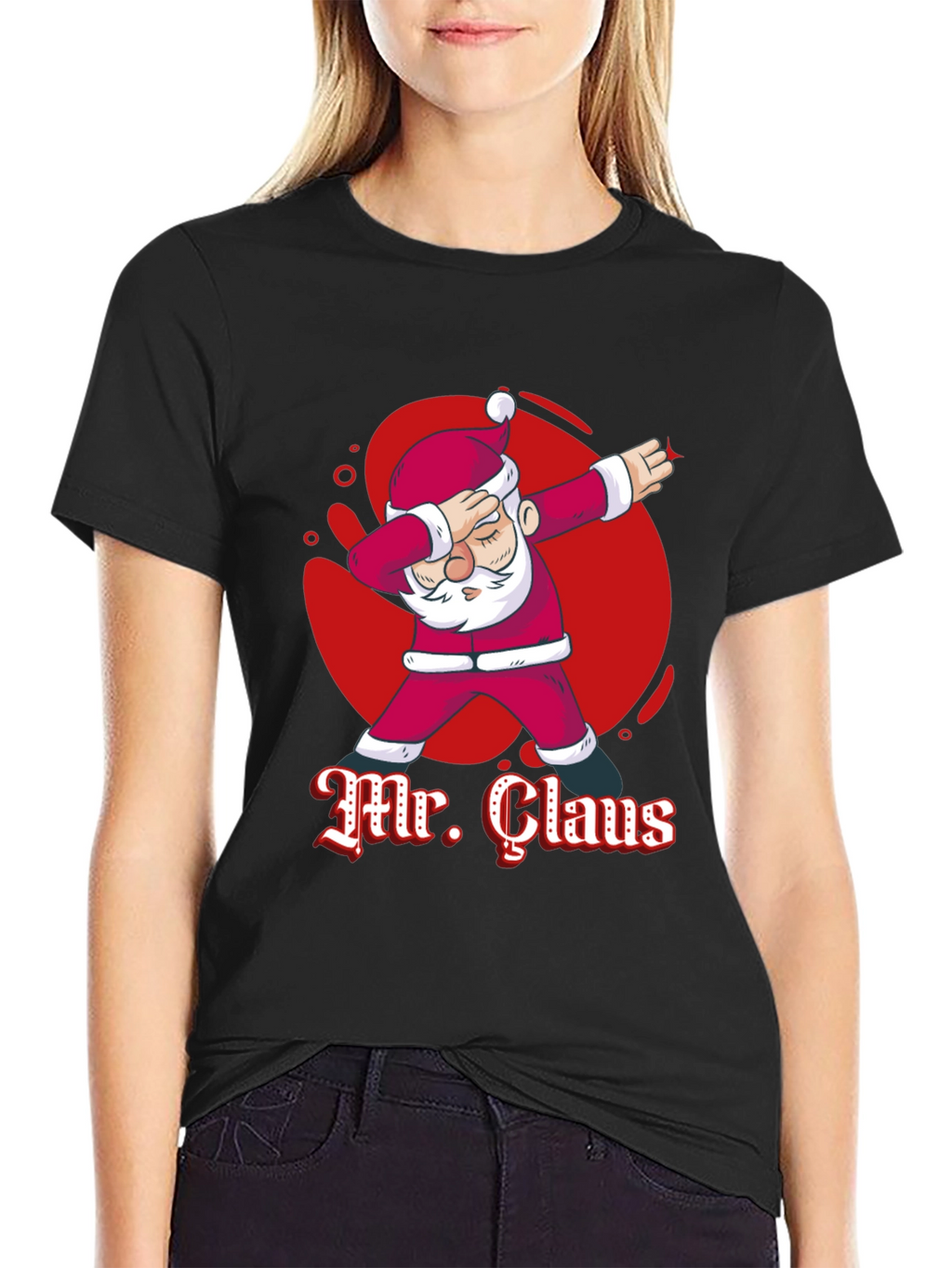 Mr. Claus Dabbing Graphic T-Shirt - Festive Holiday Tee