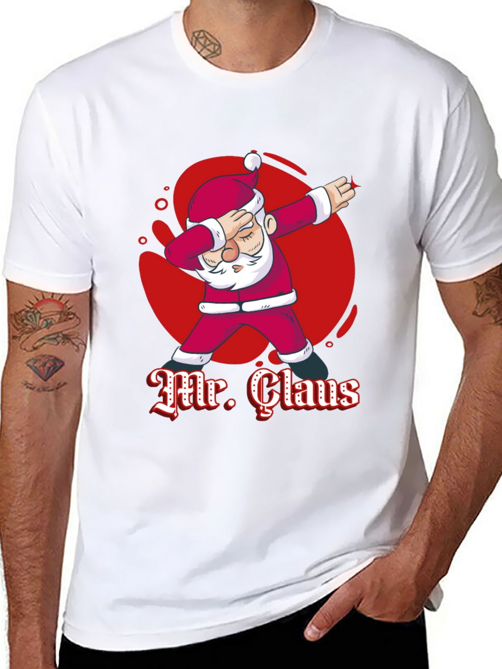 Mr. Claus Dabbing Graphic T-Shirt - Festive Holiday Tee