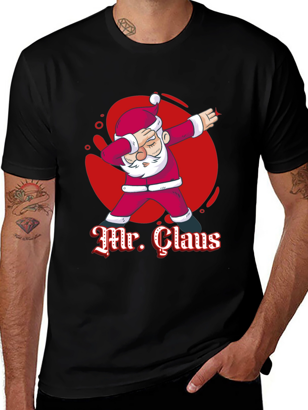 Mr. Claus Dabbing Graphic T-Shirt - Festive Holiday Tee