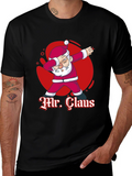 Mr. Claus Dabbing Graphic T-Shirt - Festive Holiday Tee
