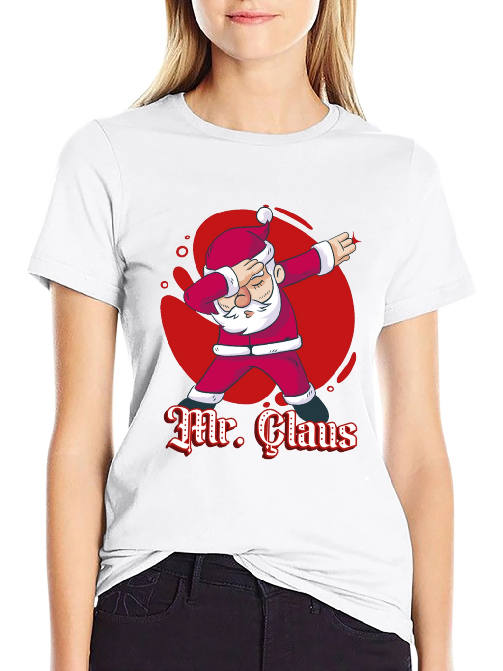 Mr. Claus Dabbing Graphic T-Shirt - Festive Holiday Tee