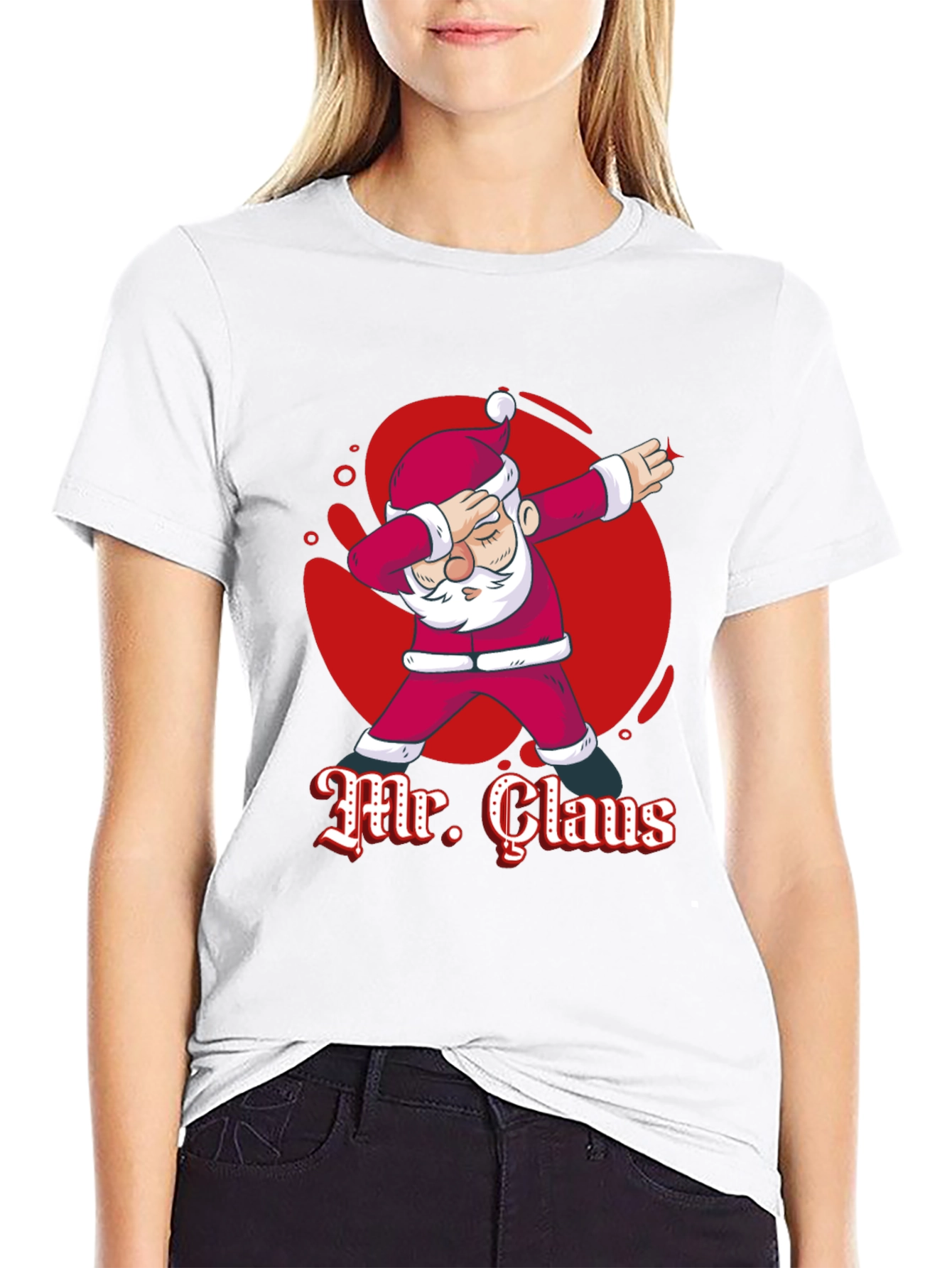 Mr. Claus Dabbing Graphic T-Shirt - Festive Holiday Tee