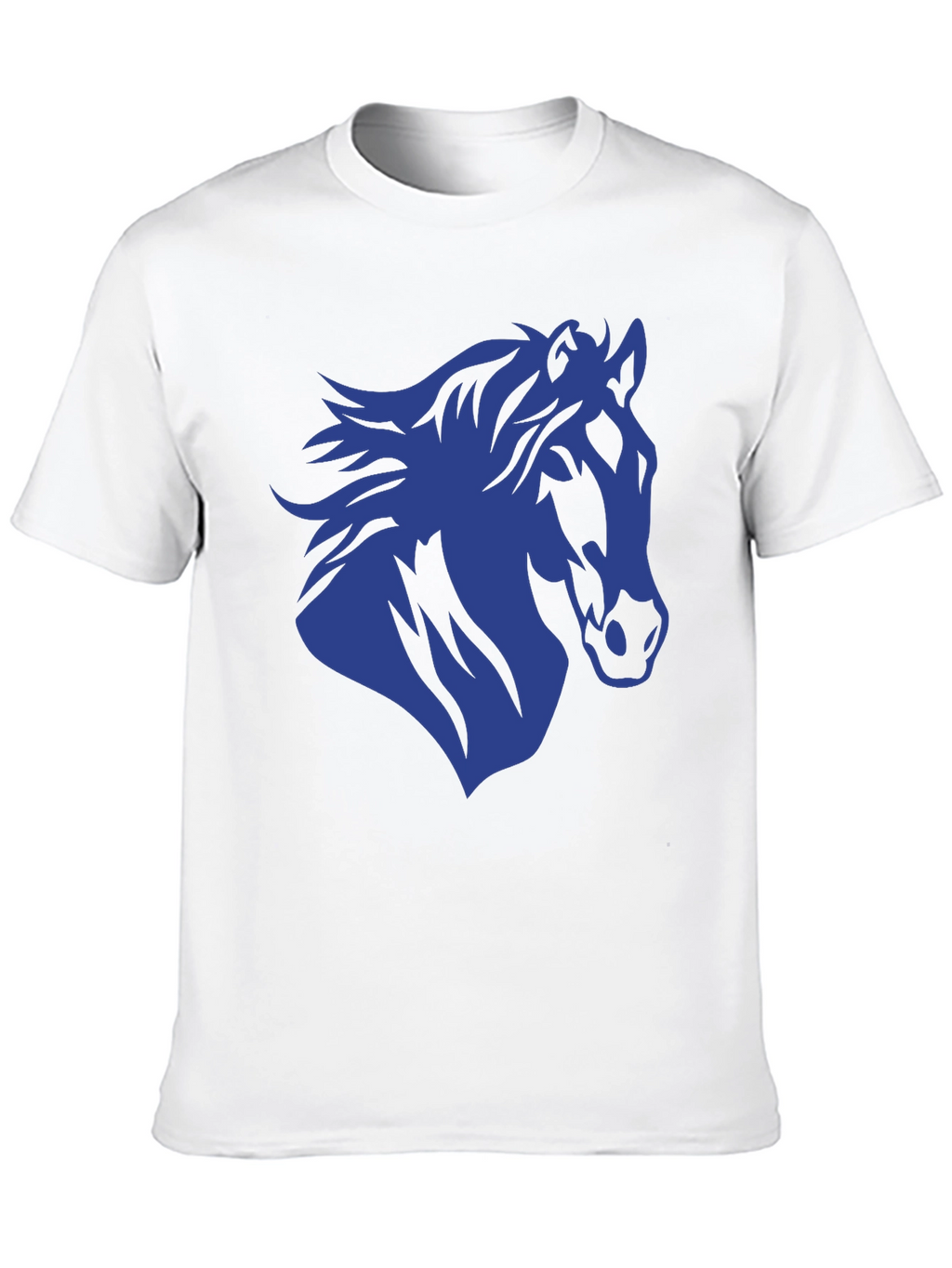 Horse Silhouette Graphic Tee - Black Cotton T-Shirt