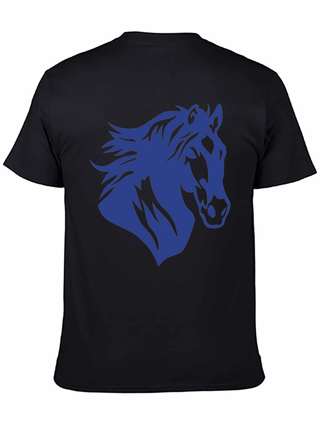 Horse Silhouette Graphic Tee - Black Cotton T-Shirt