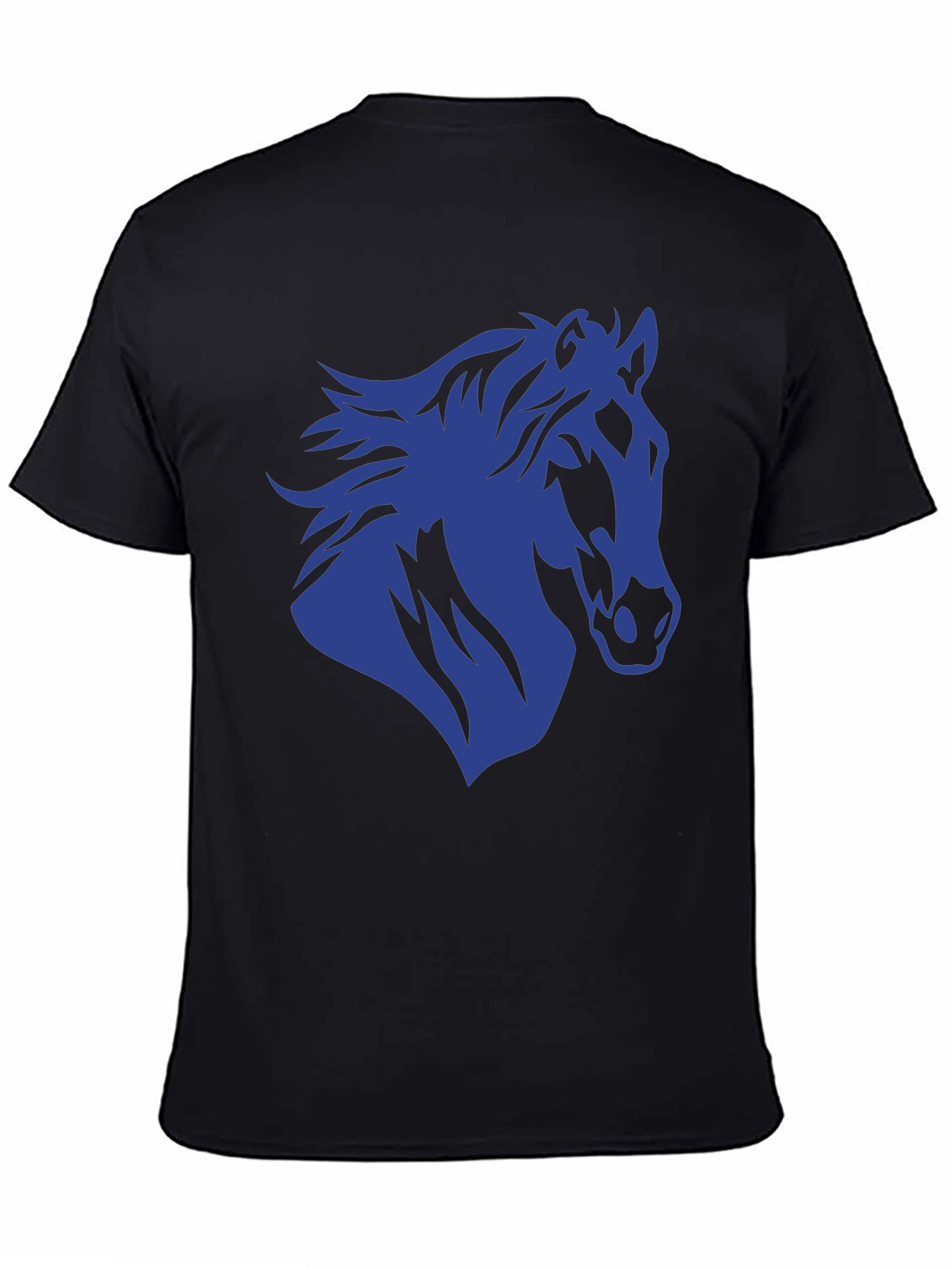 Horse Silhouette Graphic Tee - Black Cotton T-Shirt