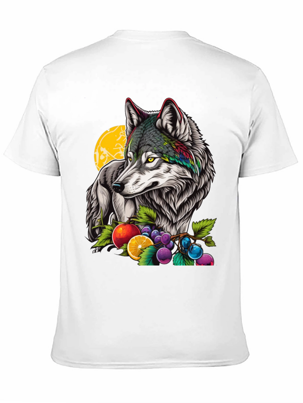 Wolf & Fruit Graphic Print T-Shirt