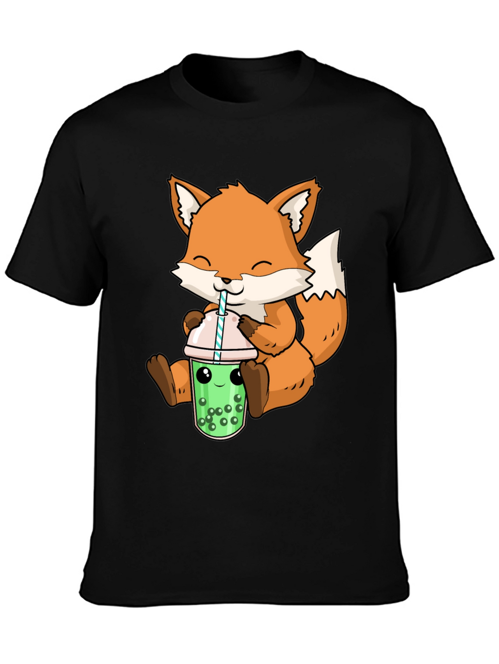 Cute Fox Boba Tea Graphic Tee