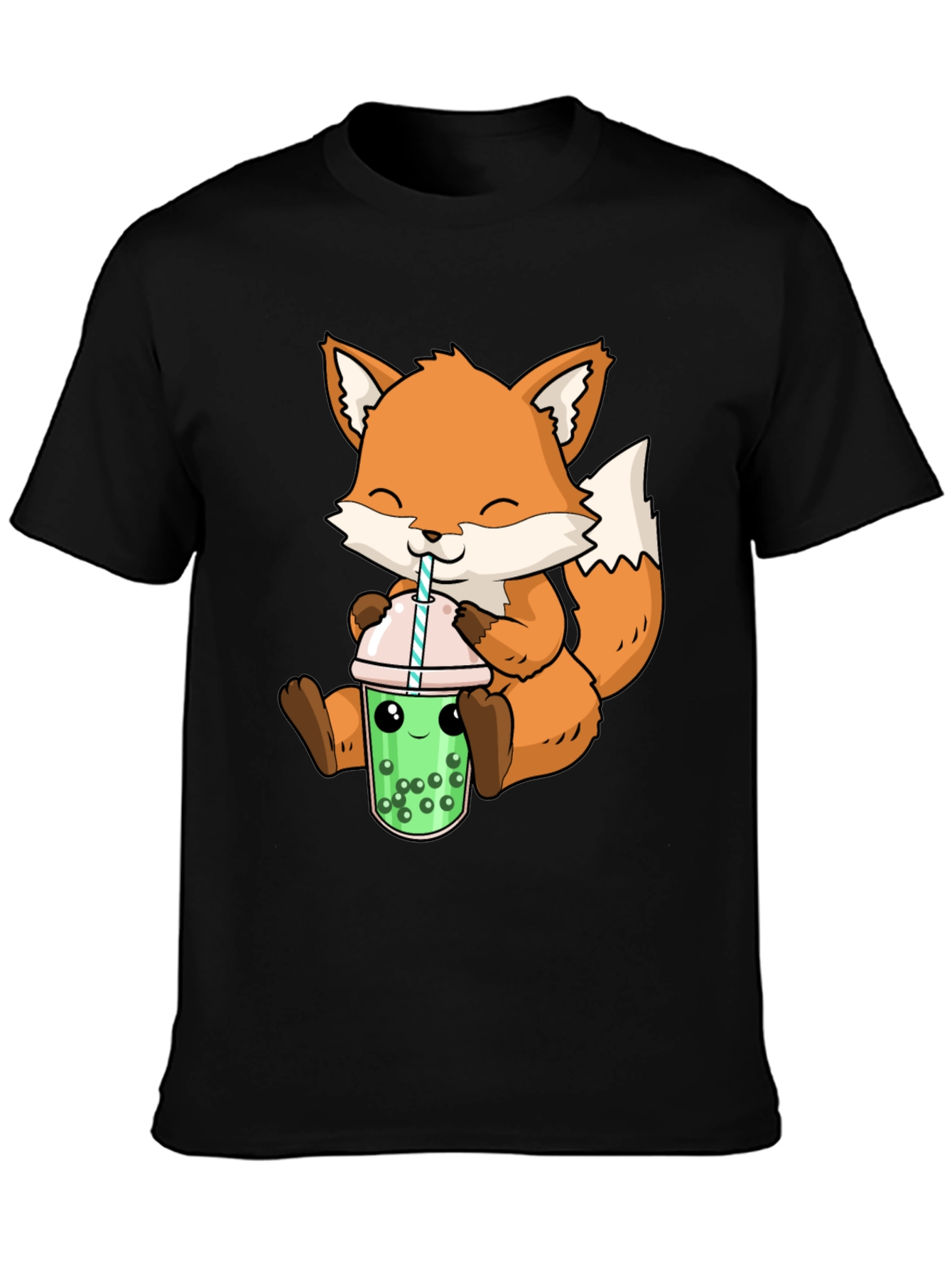 Cute Fox Boba Tea Graphic Tee