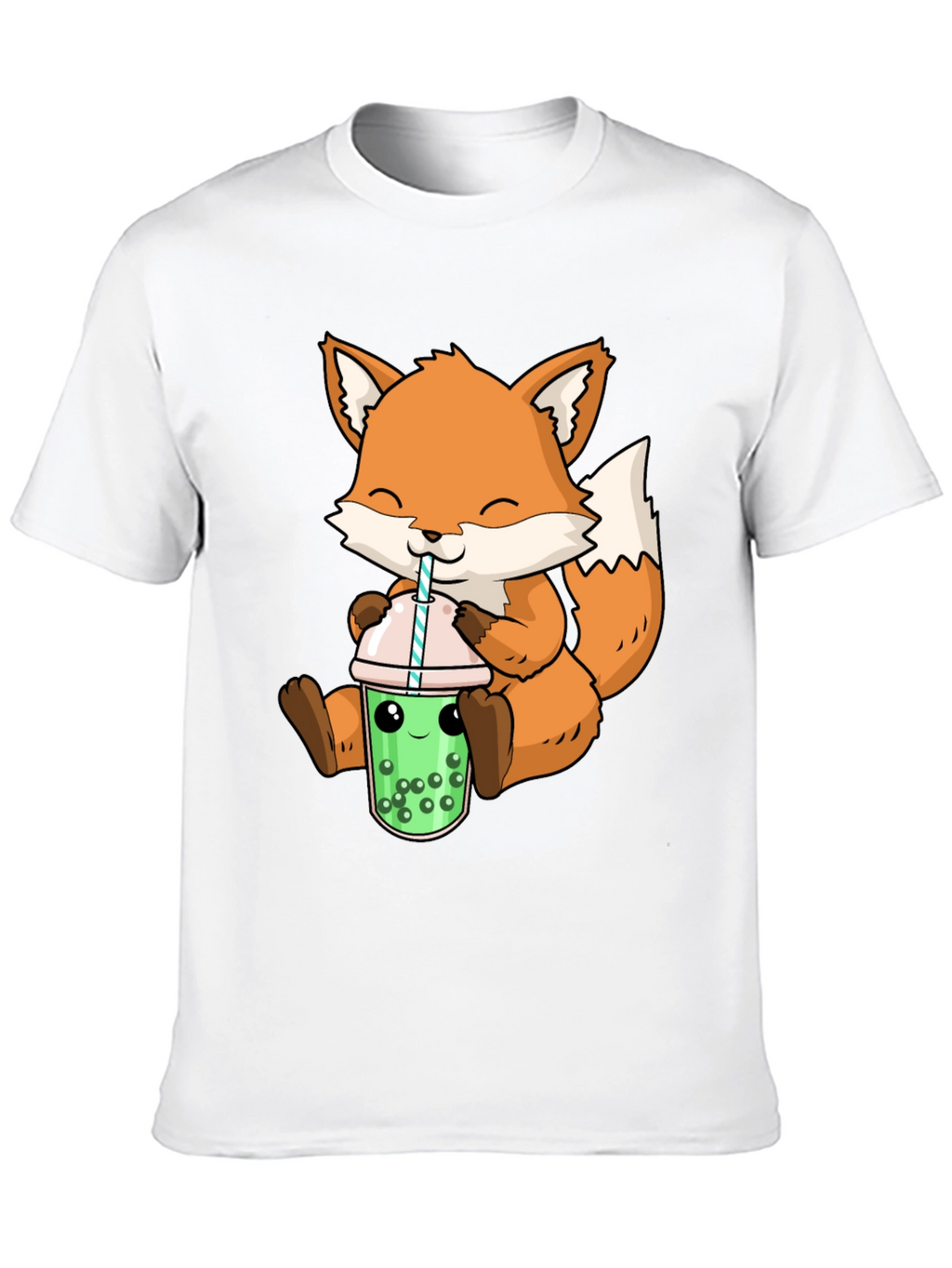 Cute Fox Boba Tea Graphic Tee
