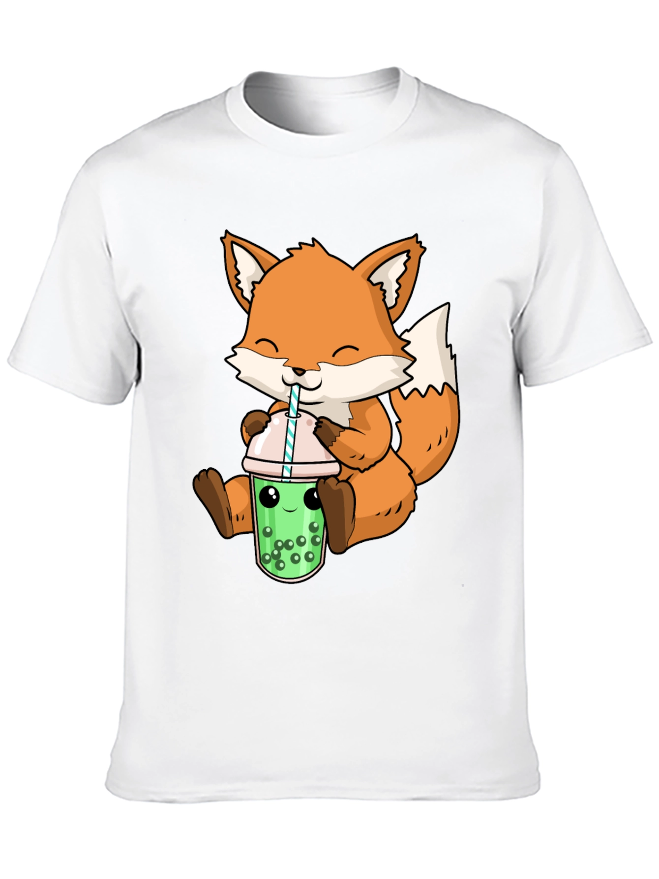 Cute Fox Boba Tea Graphic Tee