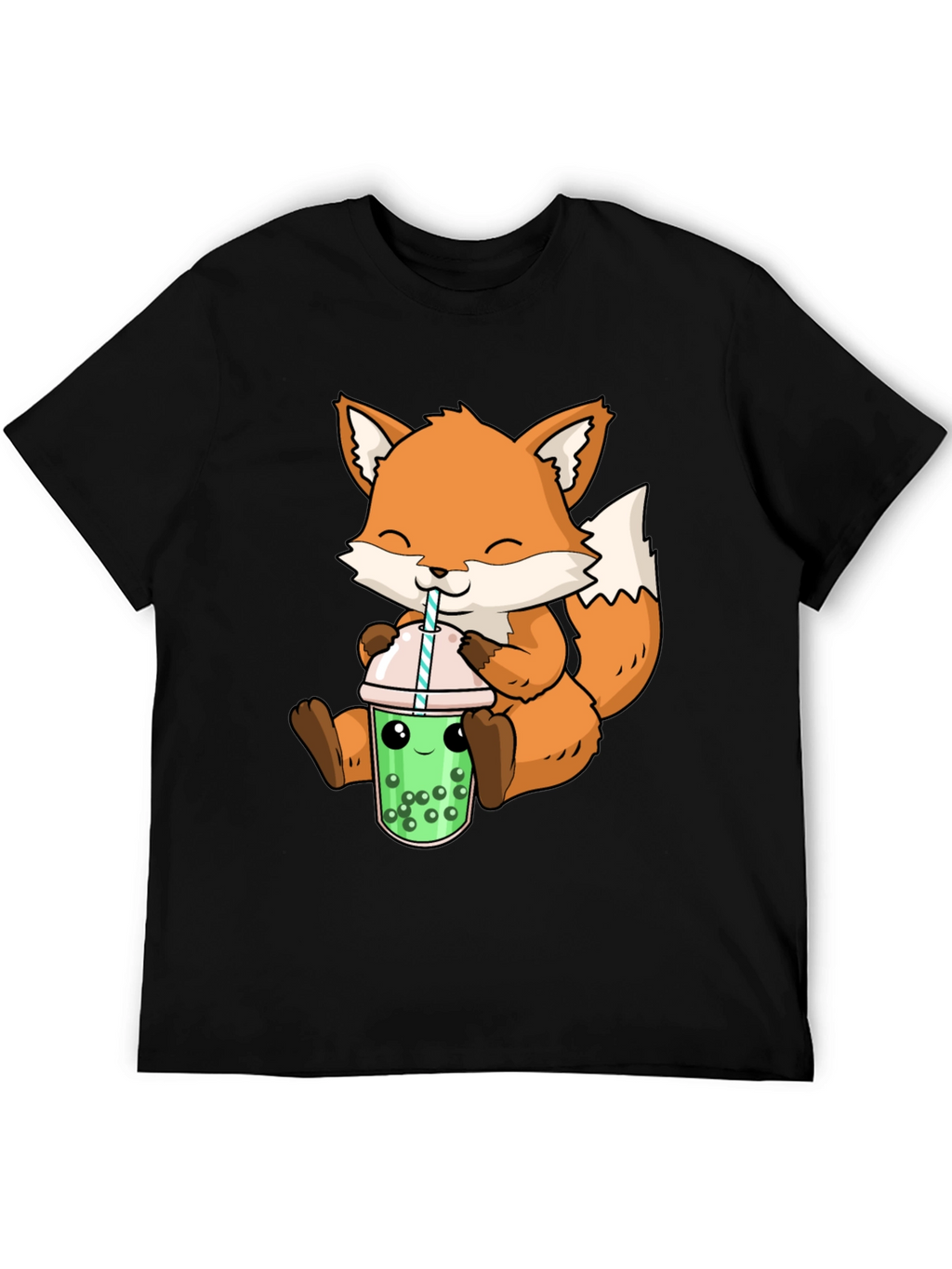 Cute Fox Boba Tea Graphic Tee