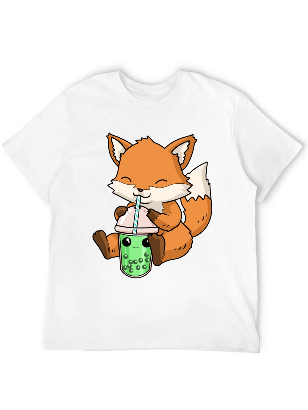 Cute Fox Boba Tea Graphic Tee