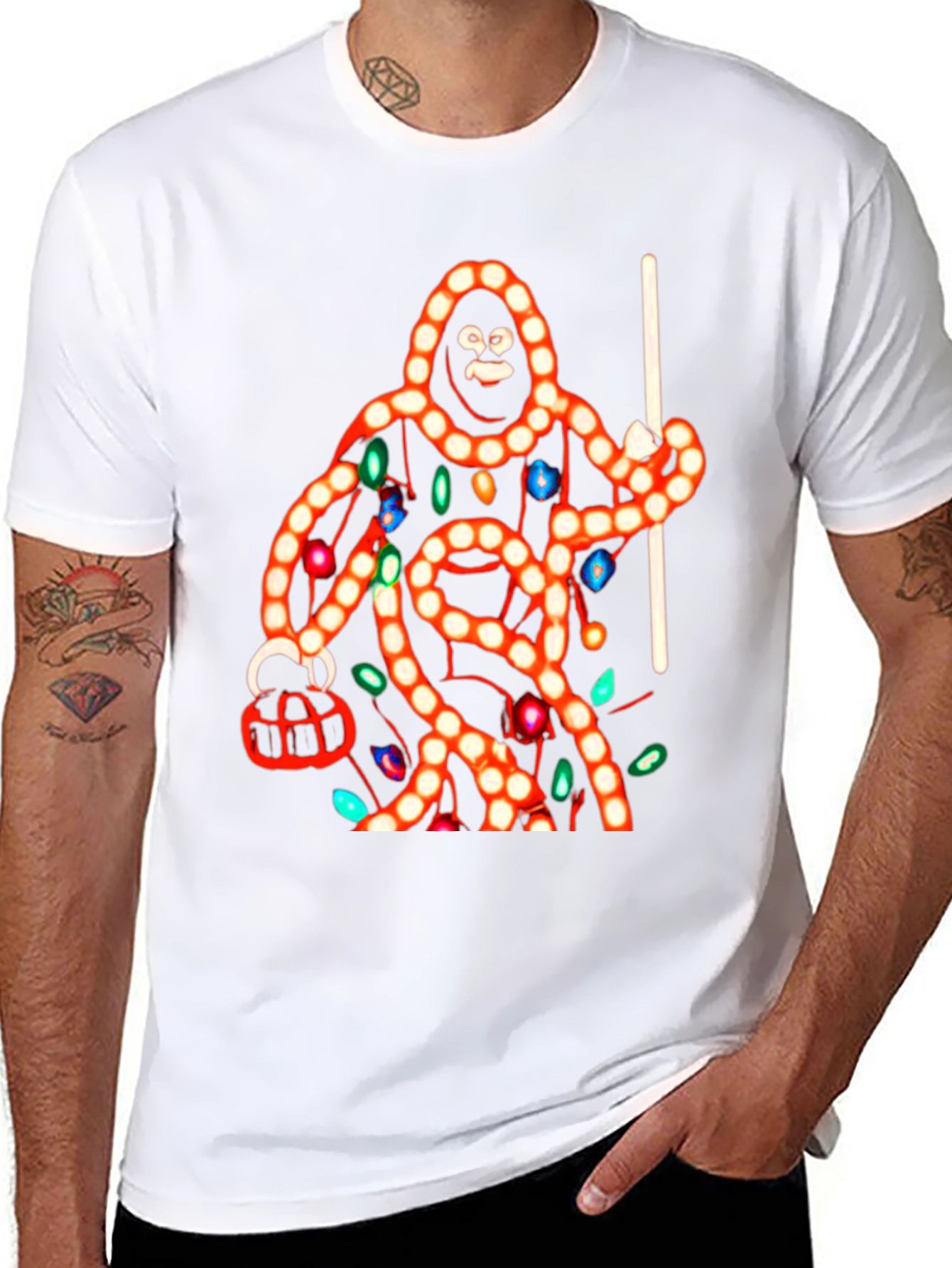 Sasquatch Christmas Lights T-Shirt