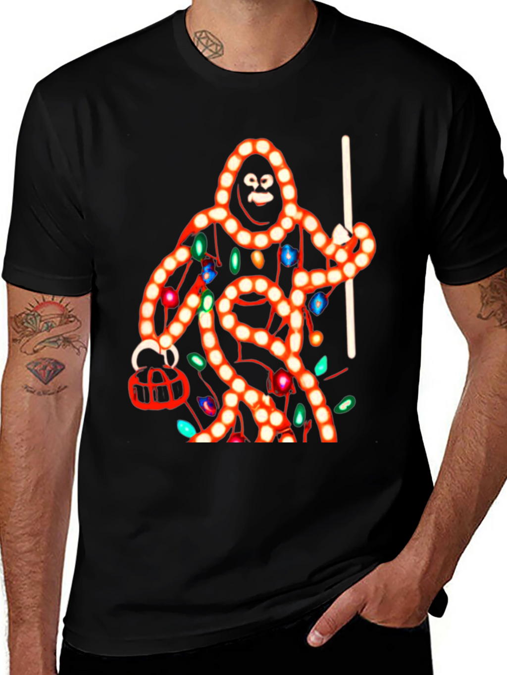 Sasquatch Christmas Lights T-Shirt