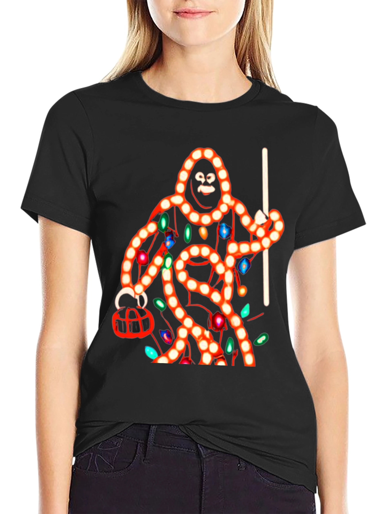 Sasquatch Christmas Lights T-Shirt