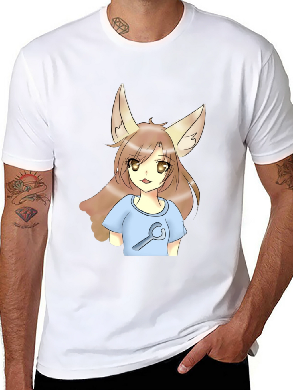 Anime Fox Girl Wrench T-Shirt