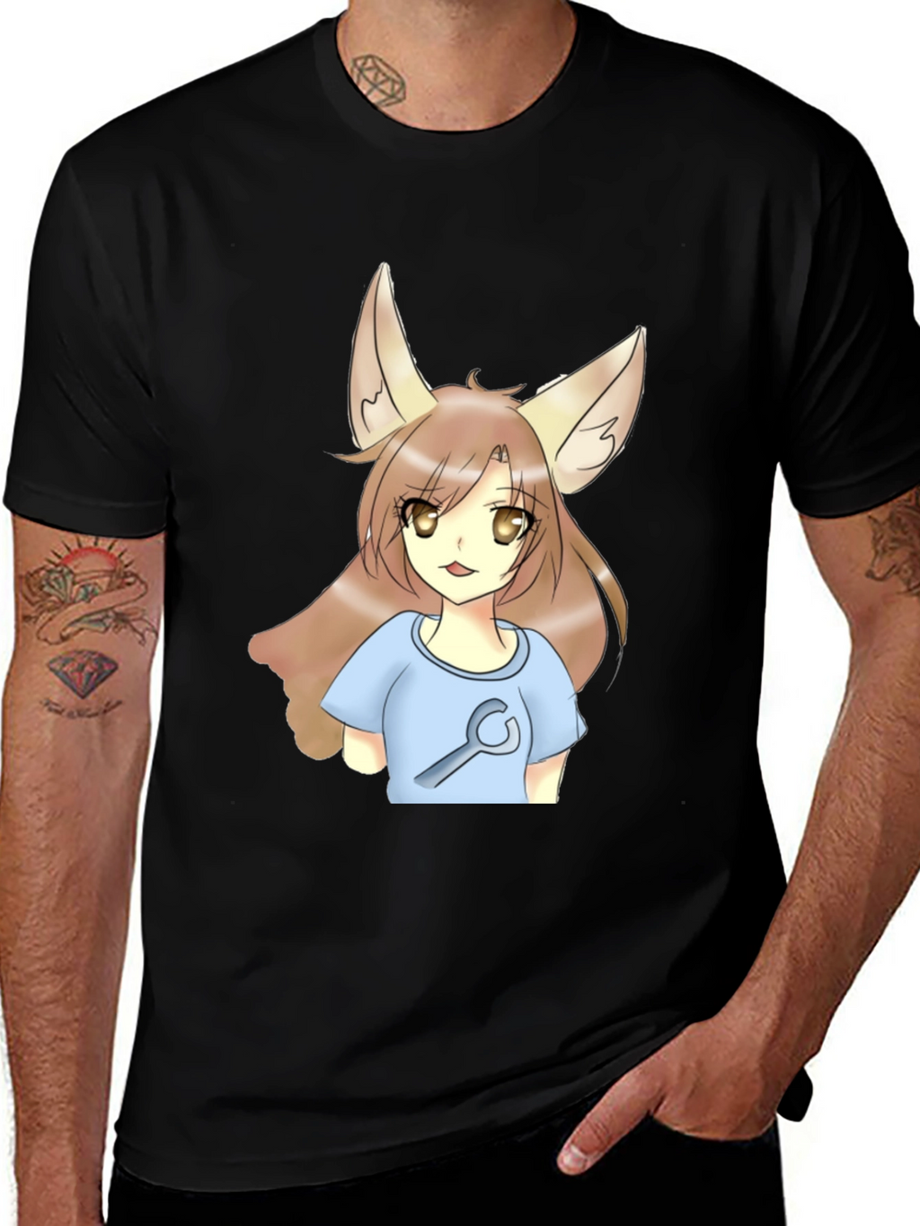Anime Fox Girl Wrench T-Shirt