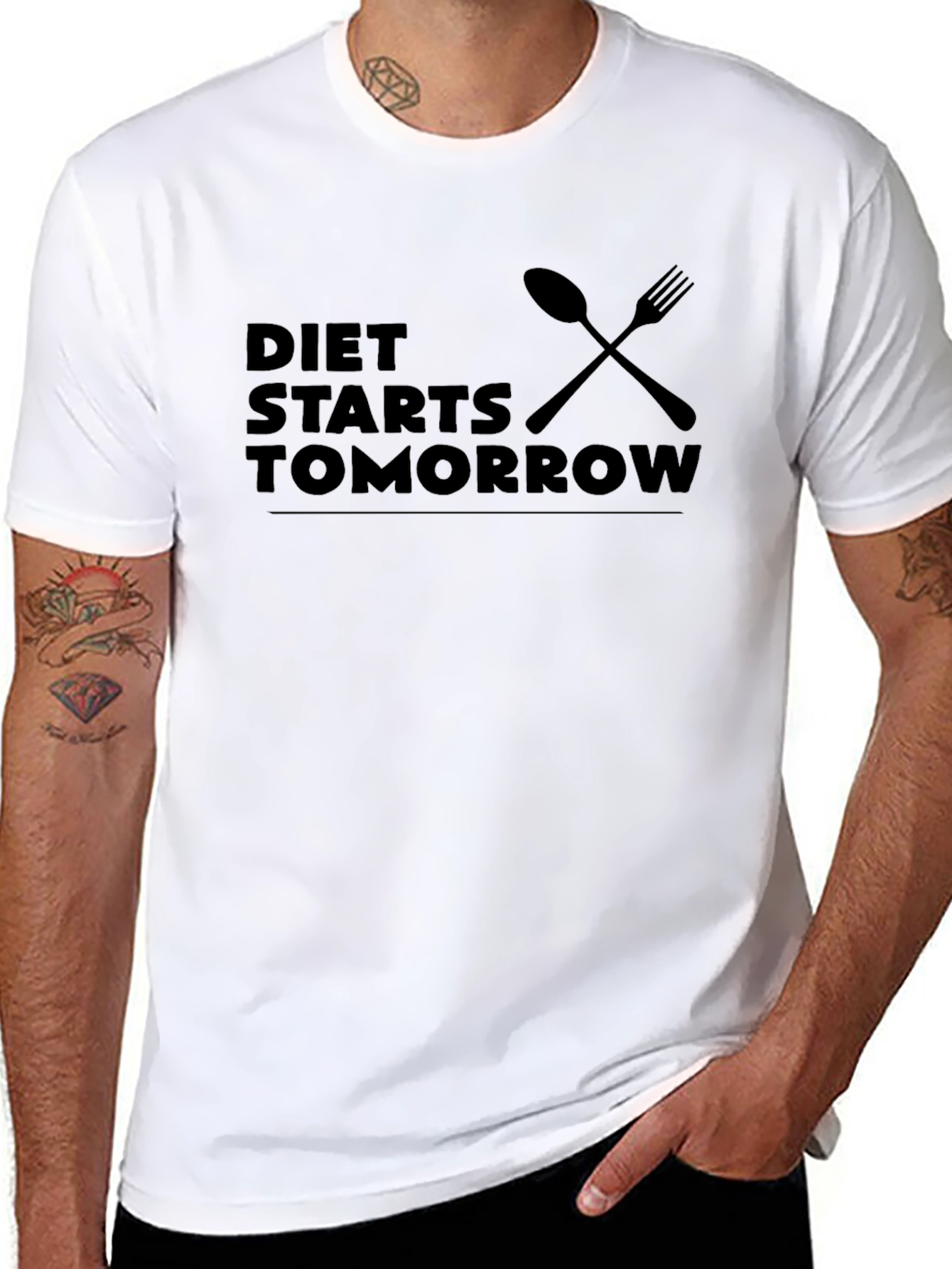 Diet Starts Tomorrow Black T-Shirt