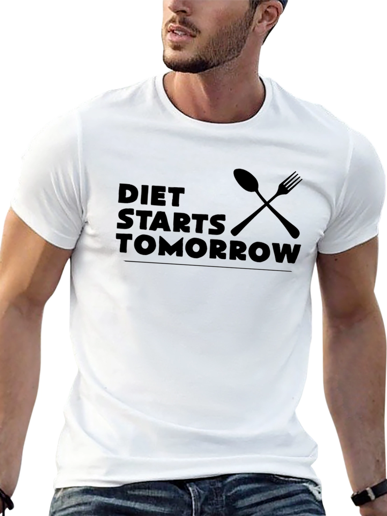 Diet Starts Tomorrow Black T-Shirt