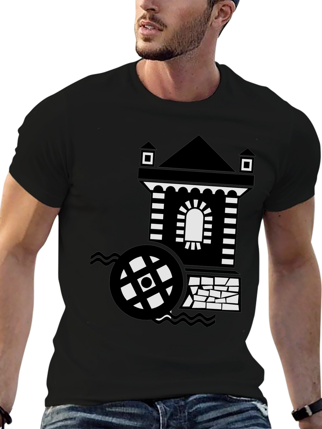 Water Mill Black T-Shirt