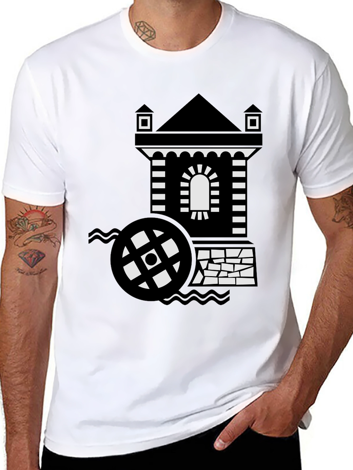Water Mill Black T-Shirt