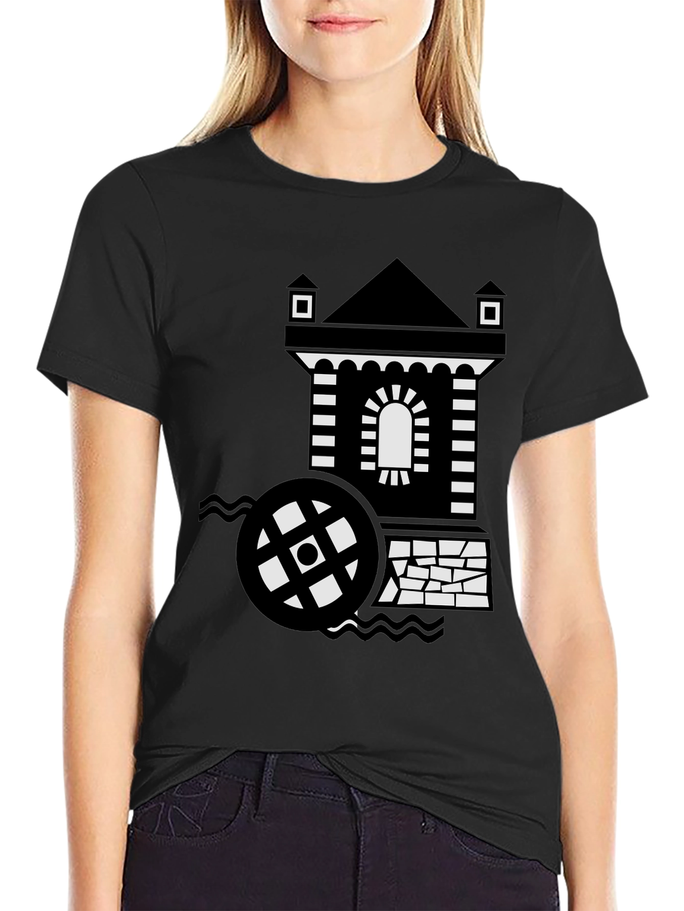 Water Mill Black T-Shirt