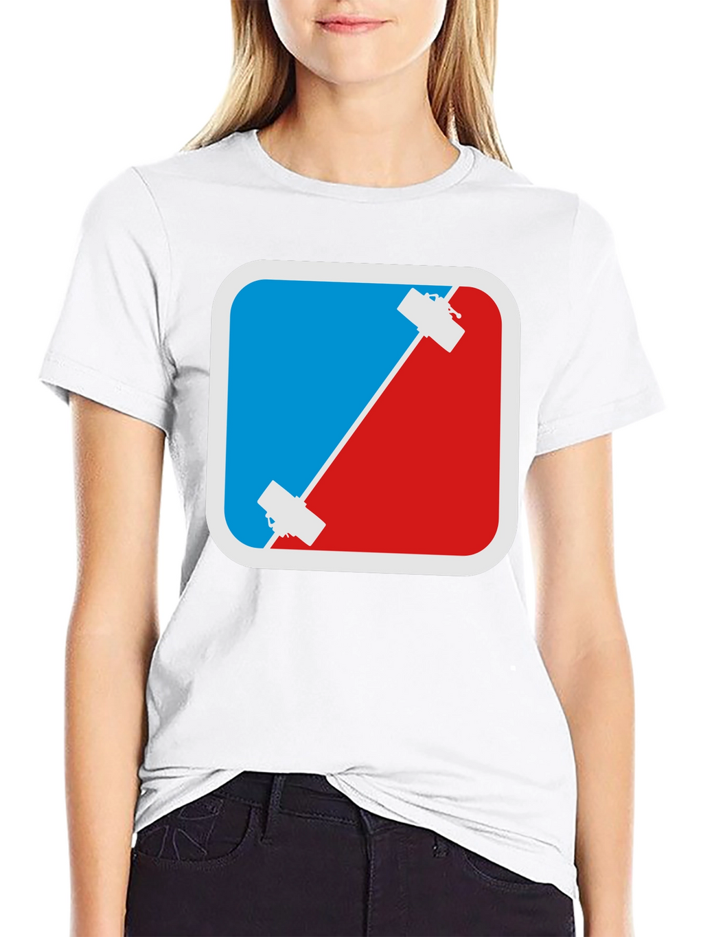 Climbing T-Shirt - Red & Blue Rock Climbing Design