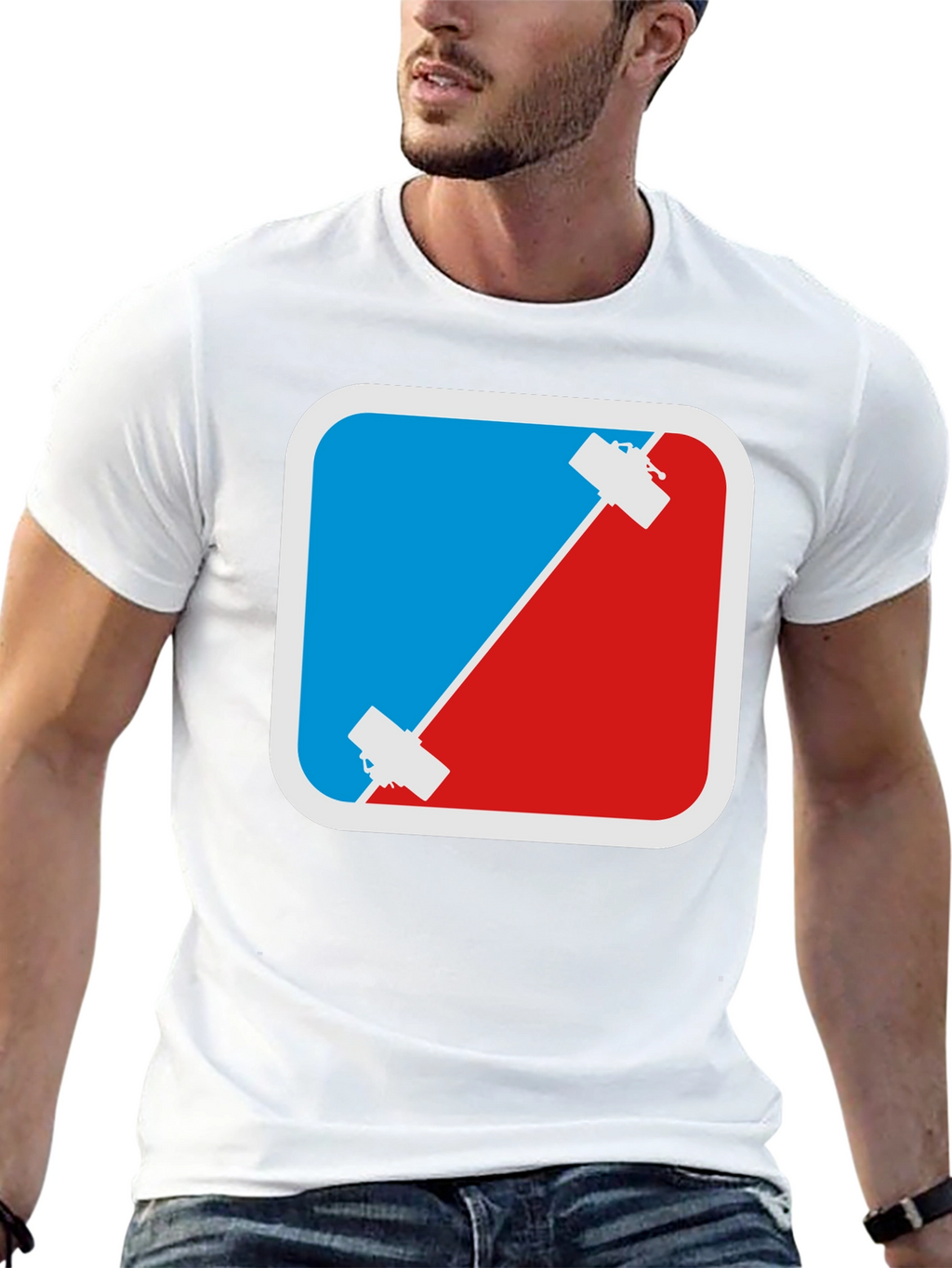 Climbing T-Shirt - Red & Blue Rock Climbing Design