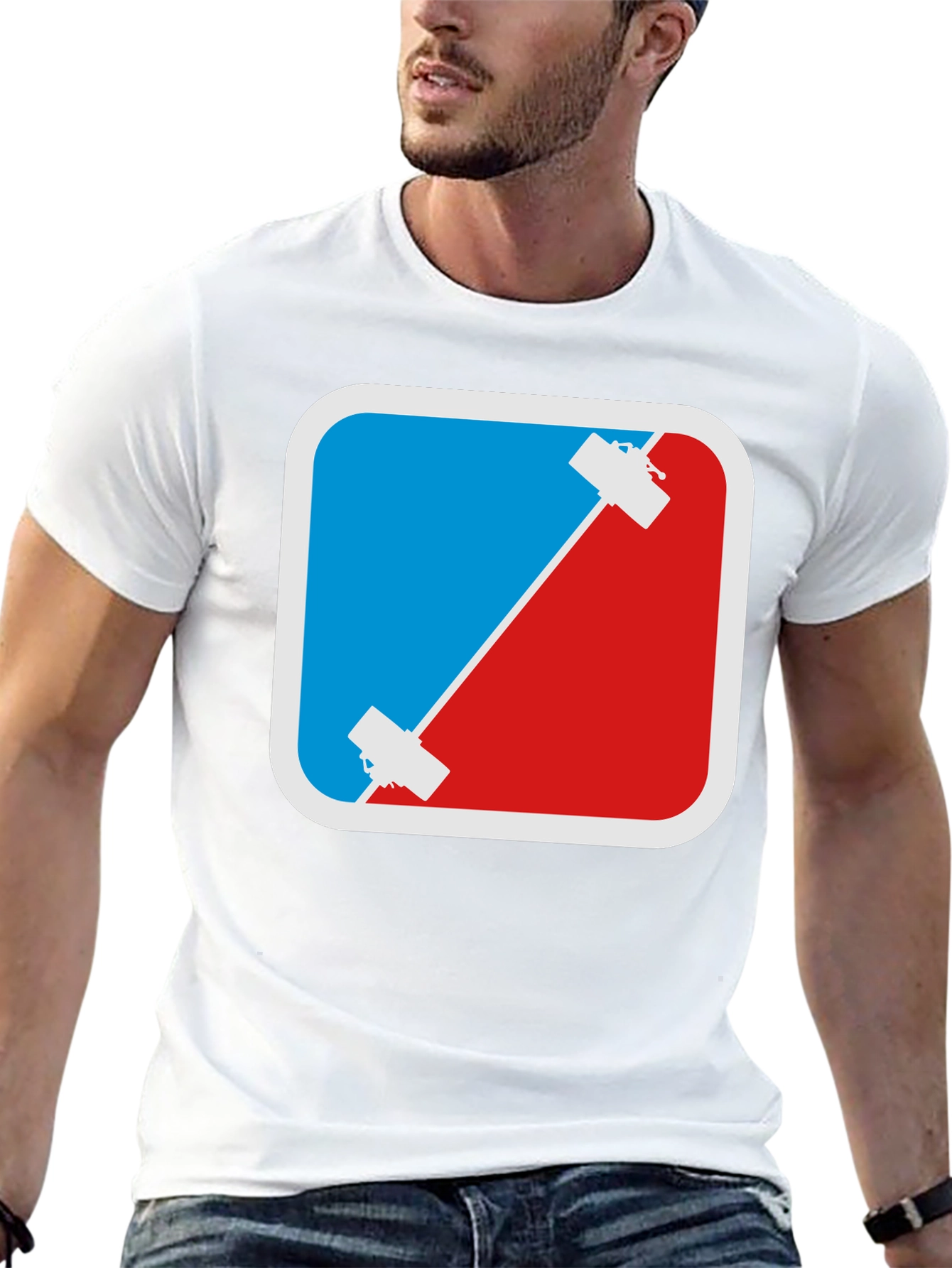 Climbing T-Shirt - Red & Blue Rock Climbing Design