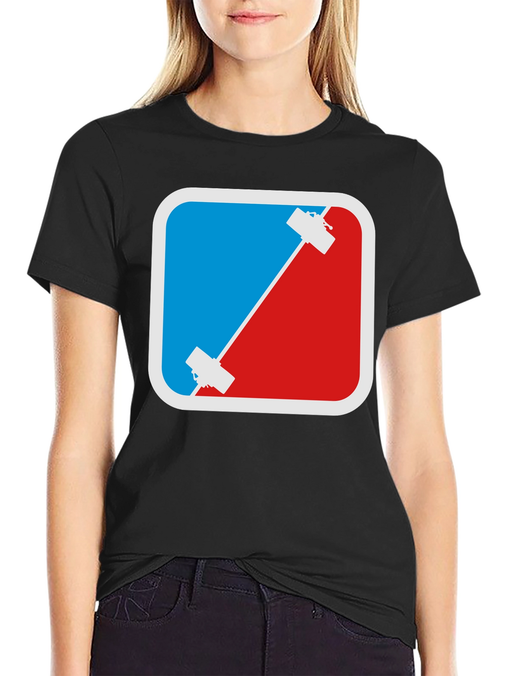 Climbing T-Shirt - Red & Blue Rock Climbing Design