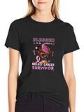 Breast Cancer Survivor Blessed Black T-Shirt