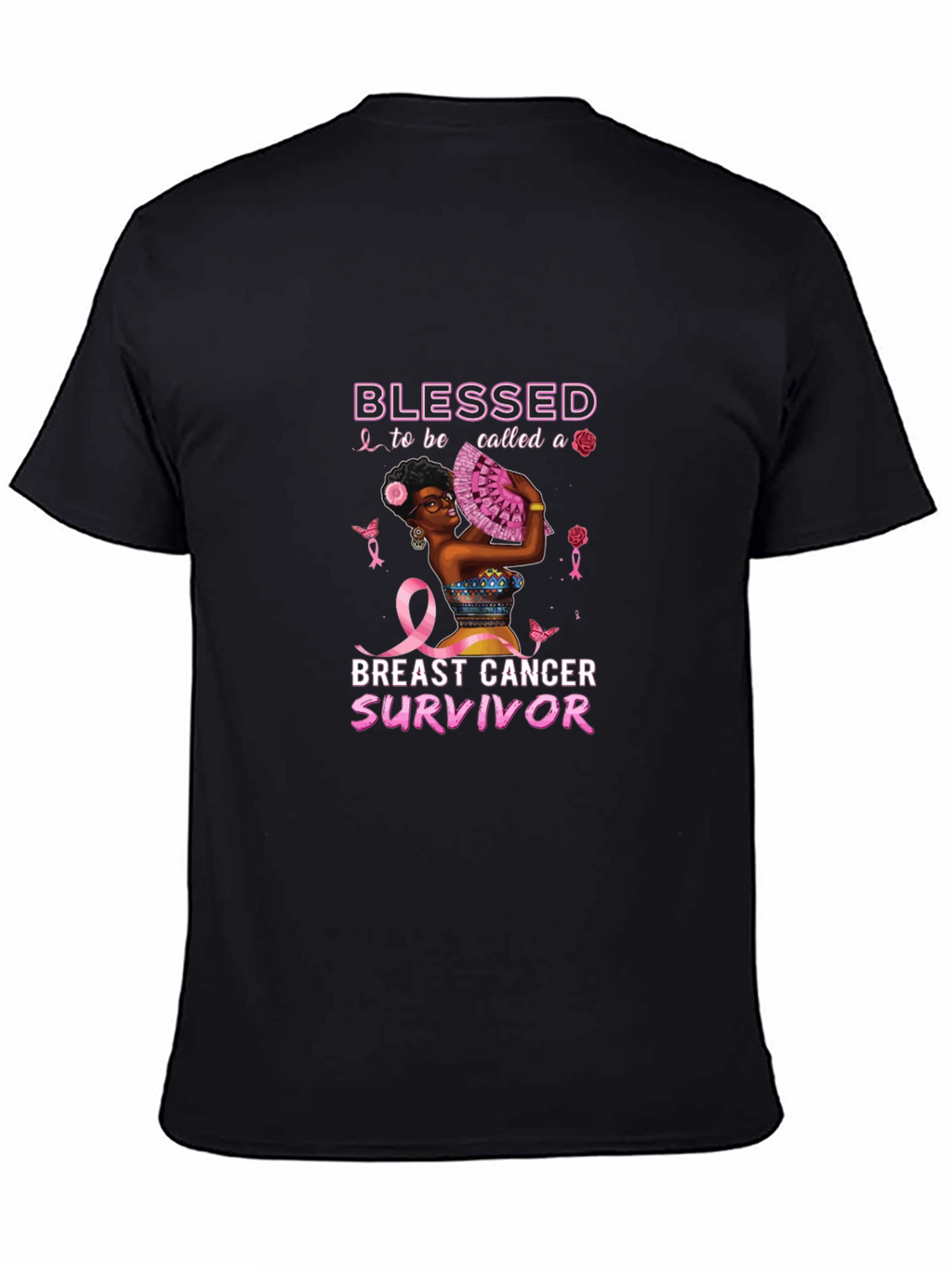Breast Cancer Survivor Blessed Black T-Shirt