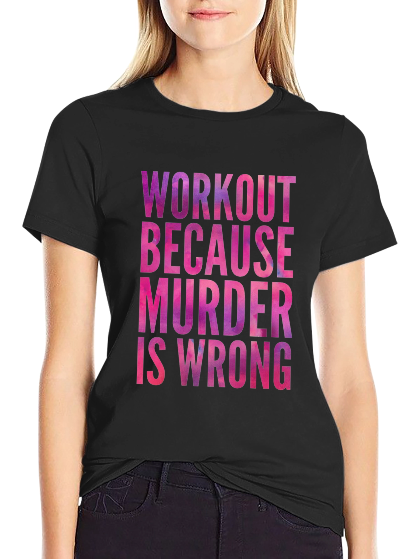 Workout Because Murder is Wrong Graphic Tee