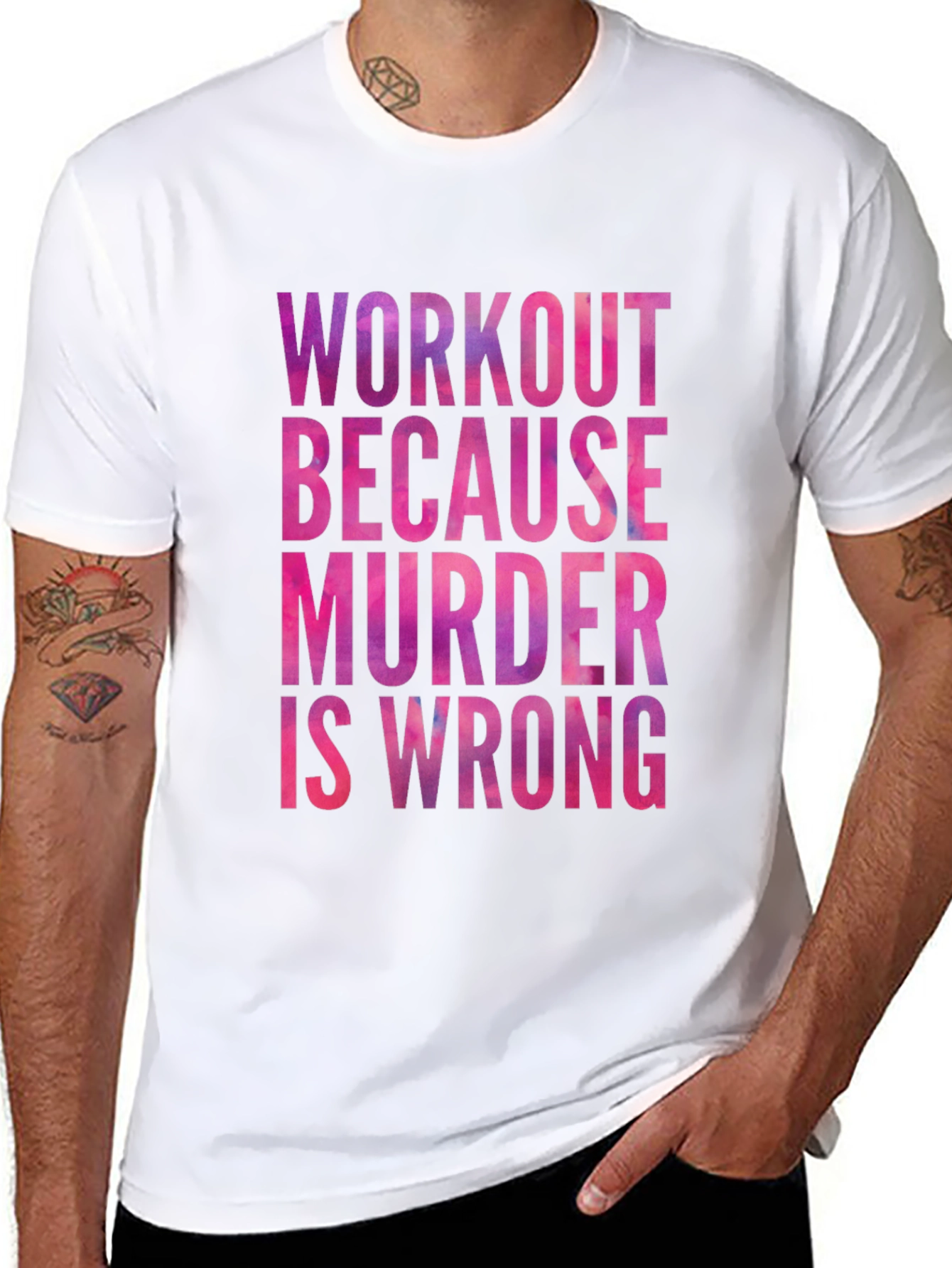 Workout Because Murder is Wrong Graphic Tee