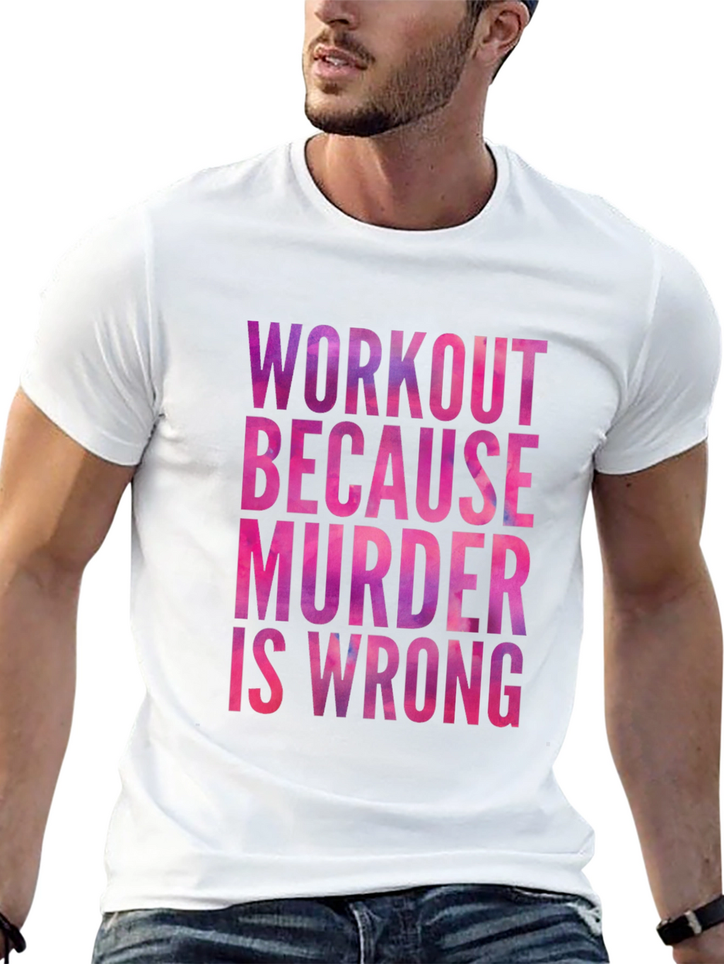 Workout Because Murder is Wrong Graphic Tee