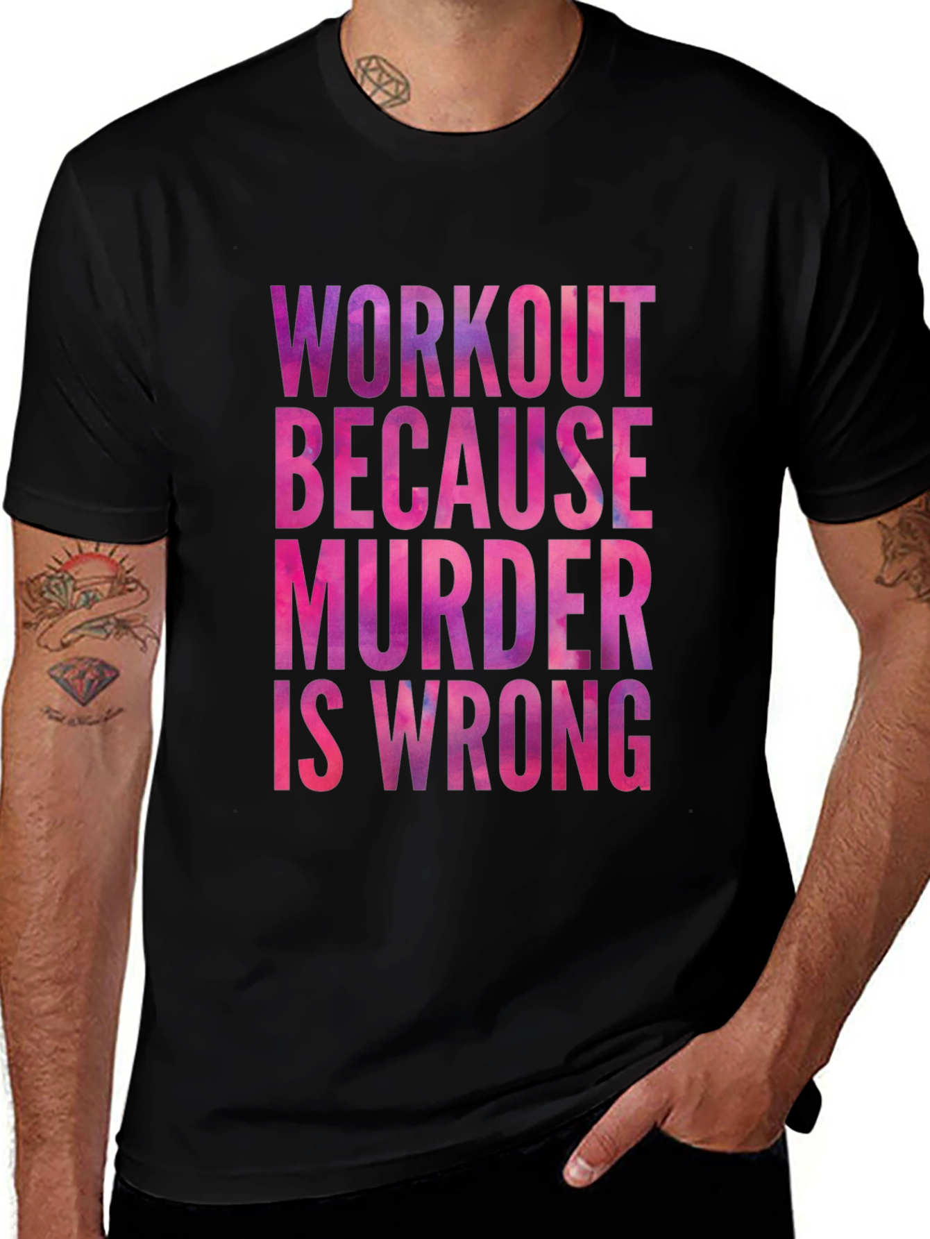 Workout Because Murder is Wrong Graphic Tee