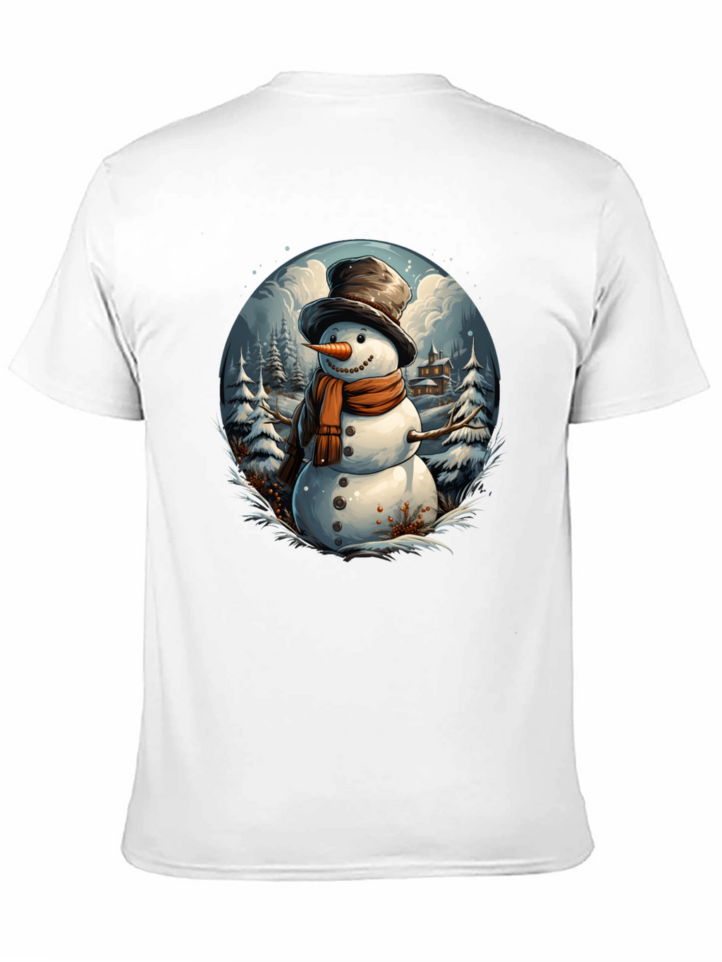 Festive Snowman Graphic Tee - Winter Holiday Apparel