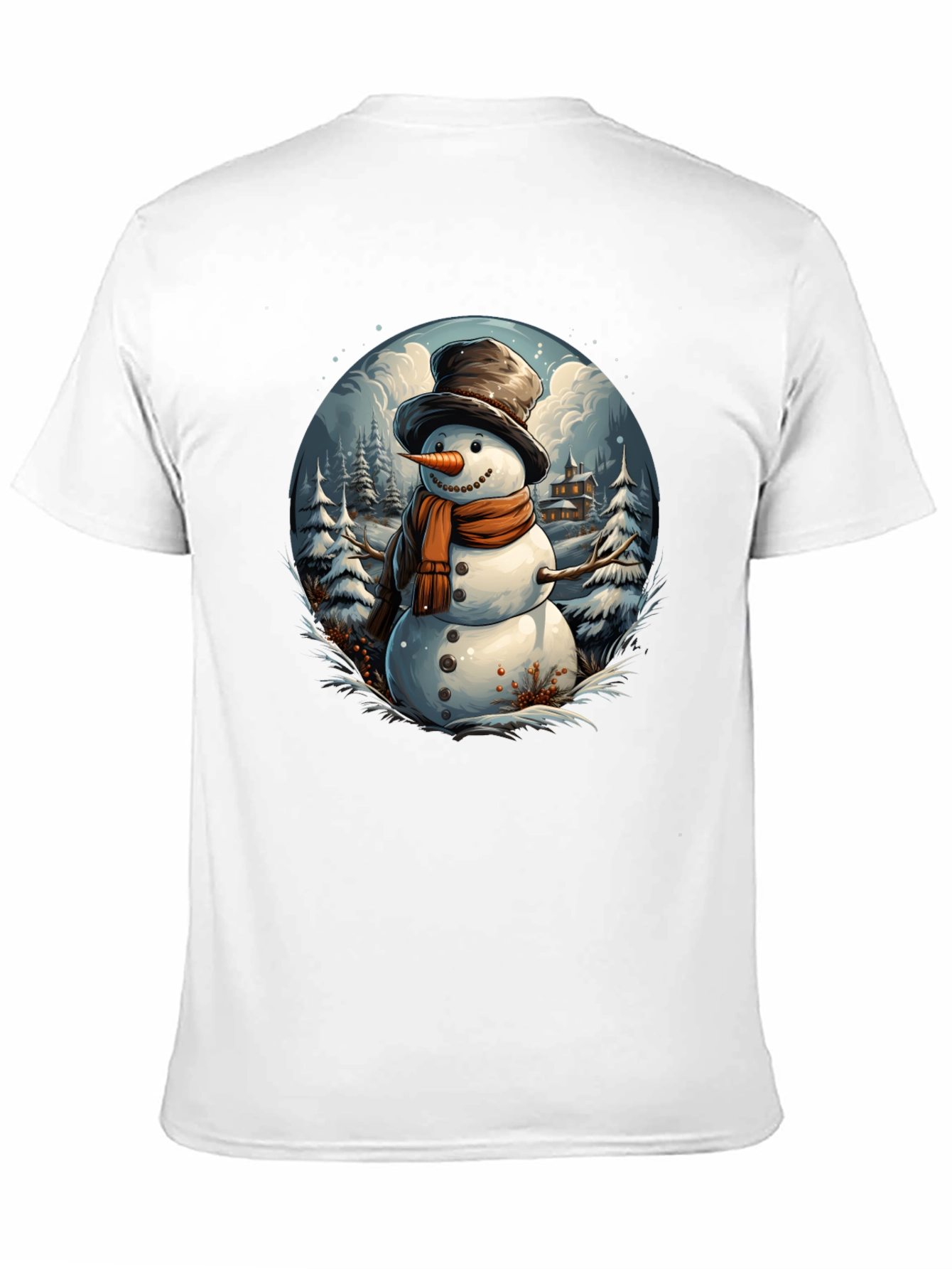 Festive Snowman Graphic Tee - Winter Holiday Apparel