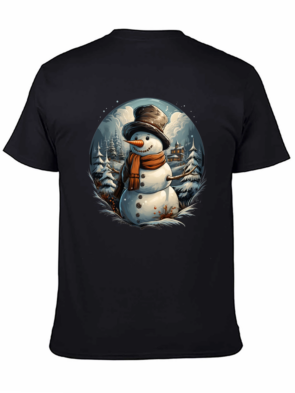 Festive Snowman Graphic Tee - Winter Holiday Apparel