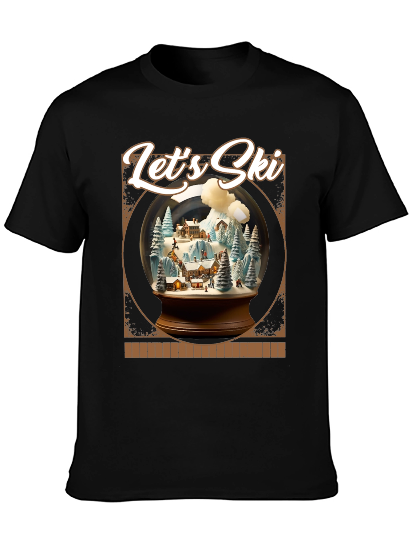 Lets Ski Snow Globe Graphic Tee - Winter Adventure Shirt