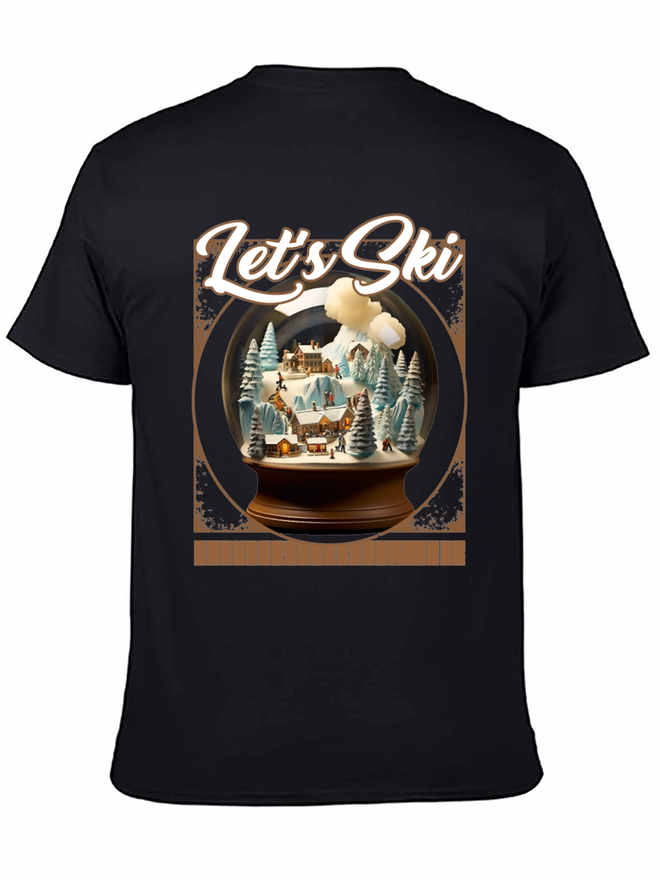 Lets Ski Snow Globe Graphic Tee - Winter Adventure Shirt