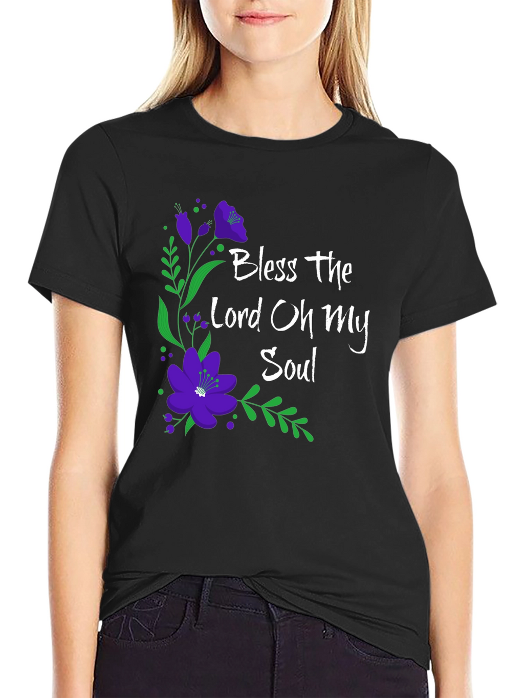 Bless the Lord Floral Graphic T-Shirt