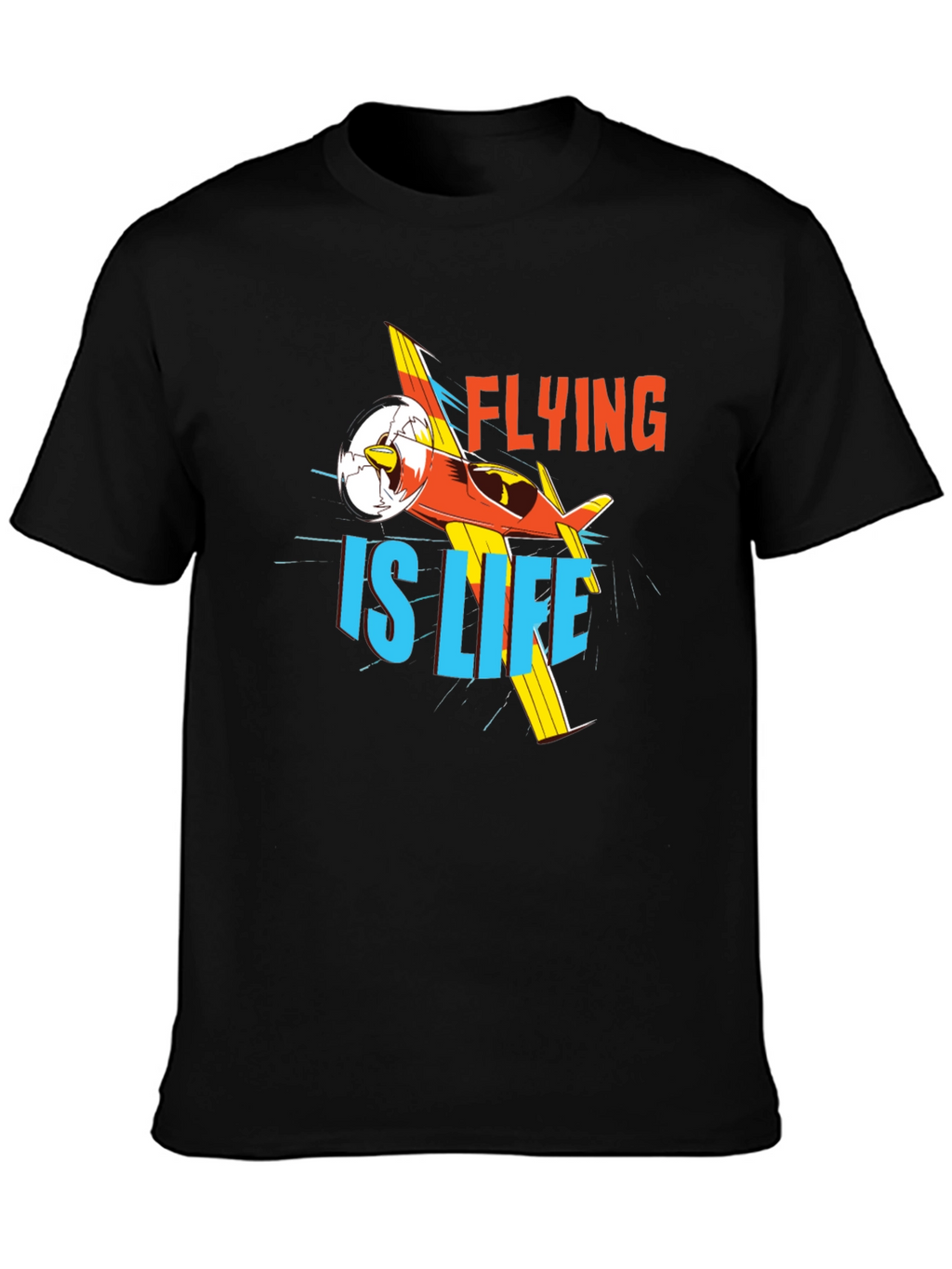 Flying is Life Graphic Tee - Black