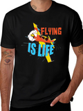 Flying is Life Graphic Tee - Black