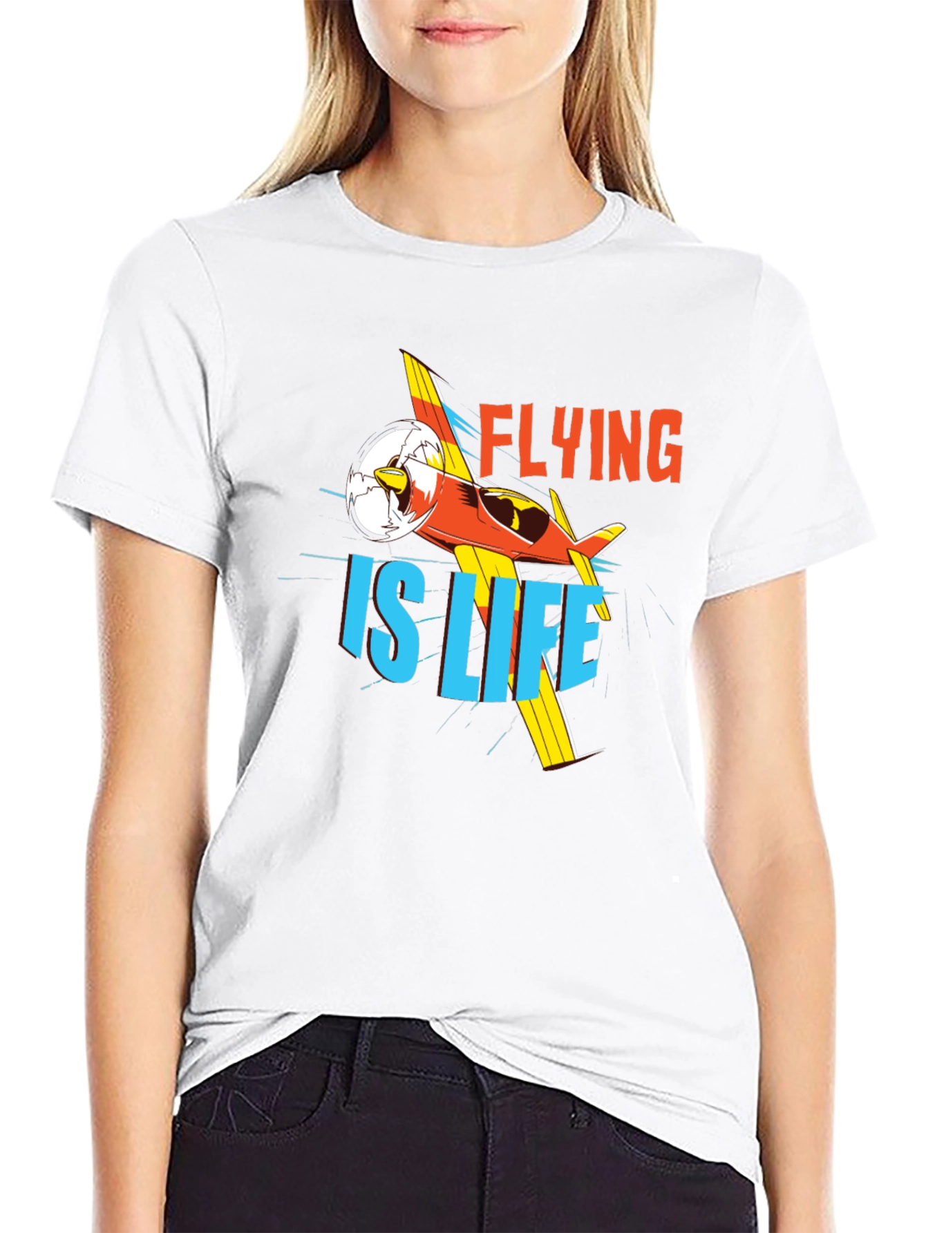 Flying is Life Graphic Tee - Black