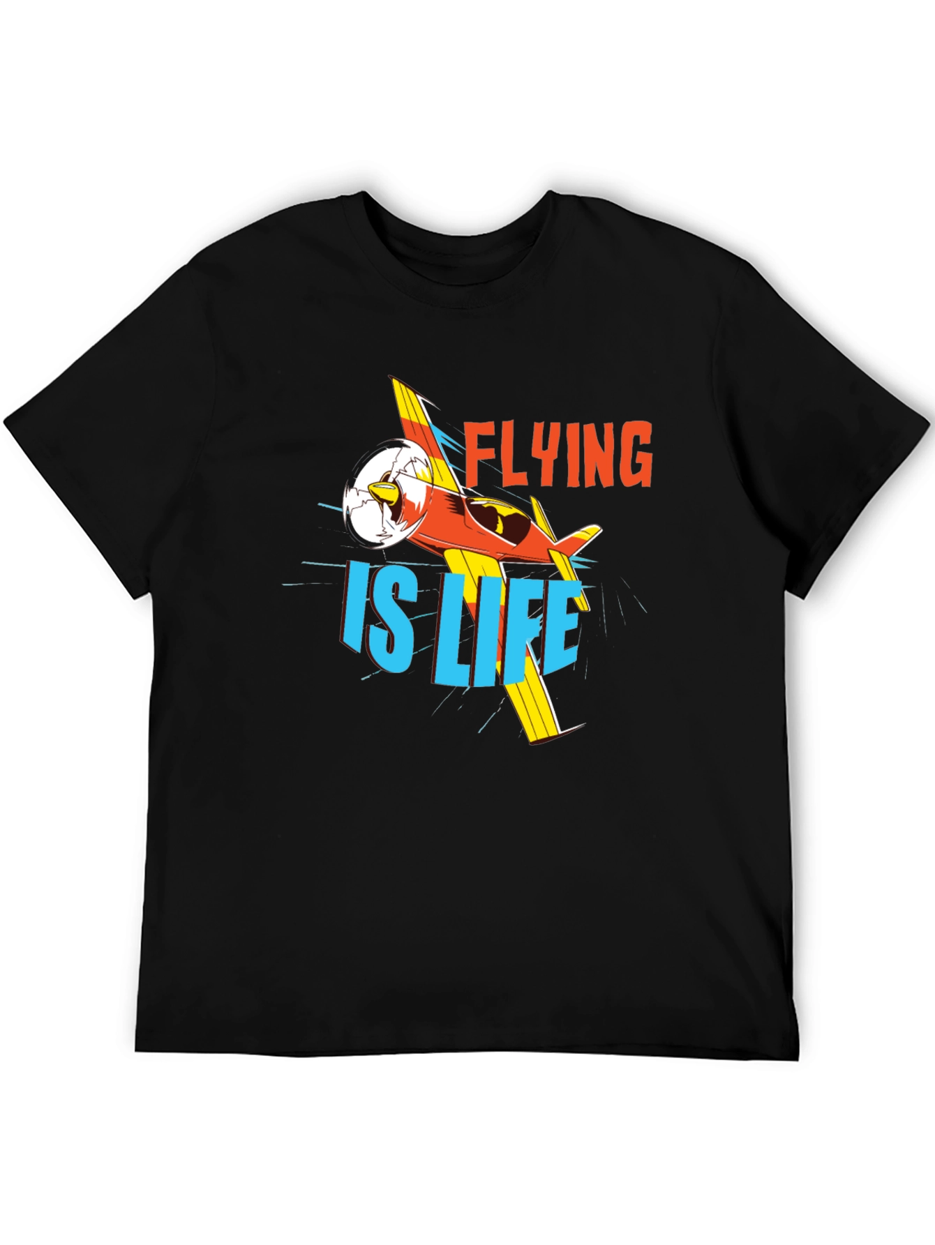 Flying is Life Graphic Tee - Black