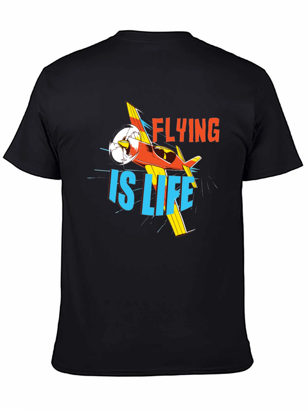 Flying is Life Graphic Tee - Black