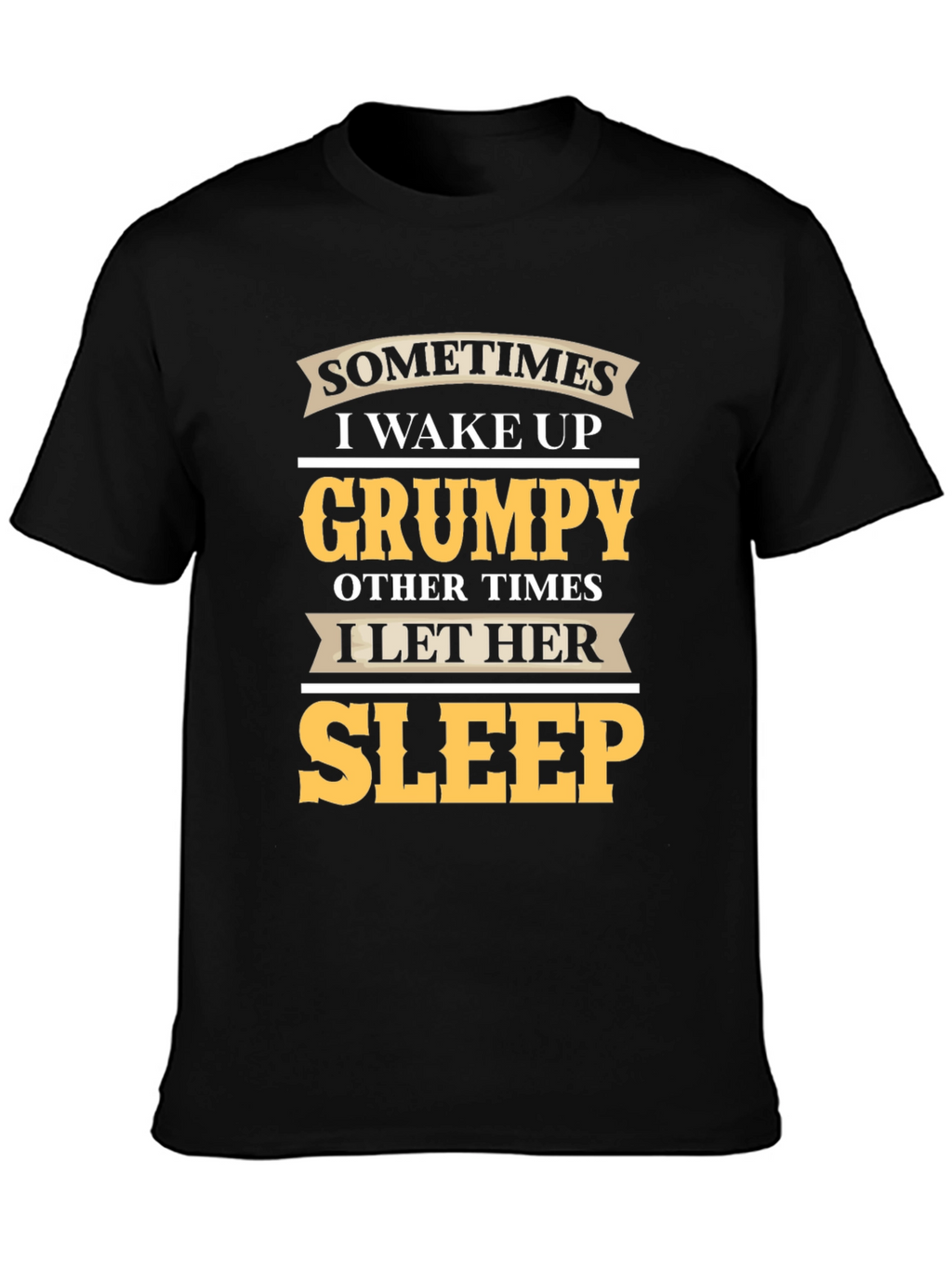 Grumpy Sleep Funny Mens Black T-Shirt